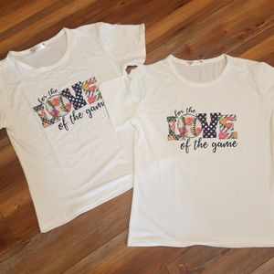 New Screen Print Baseball T-shirts L & M